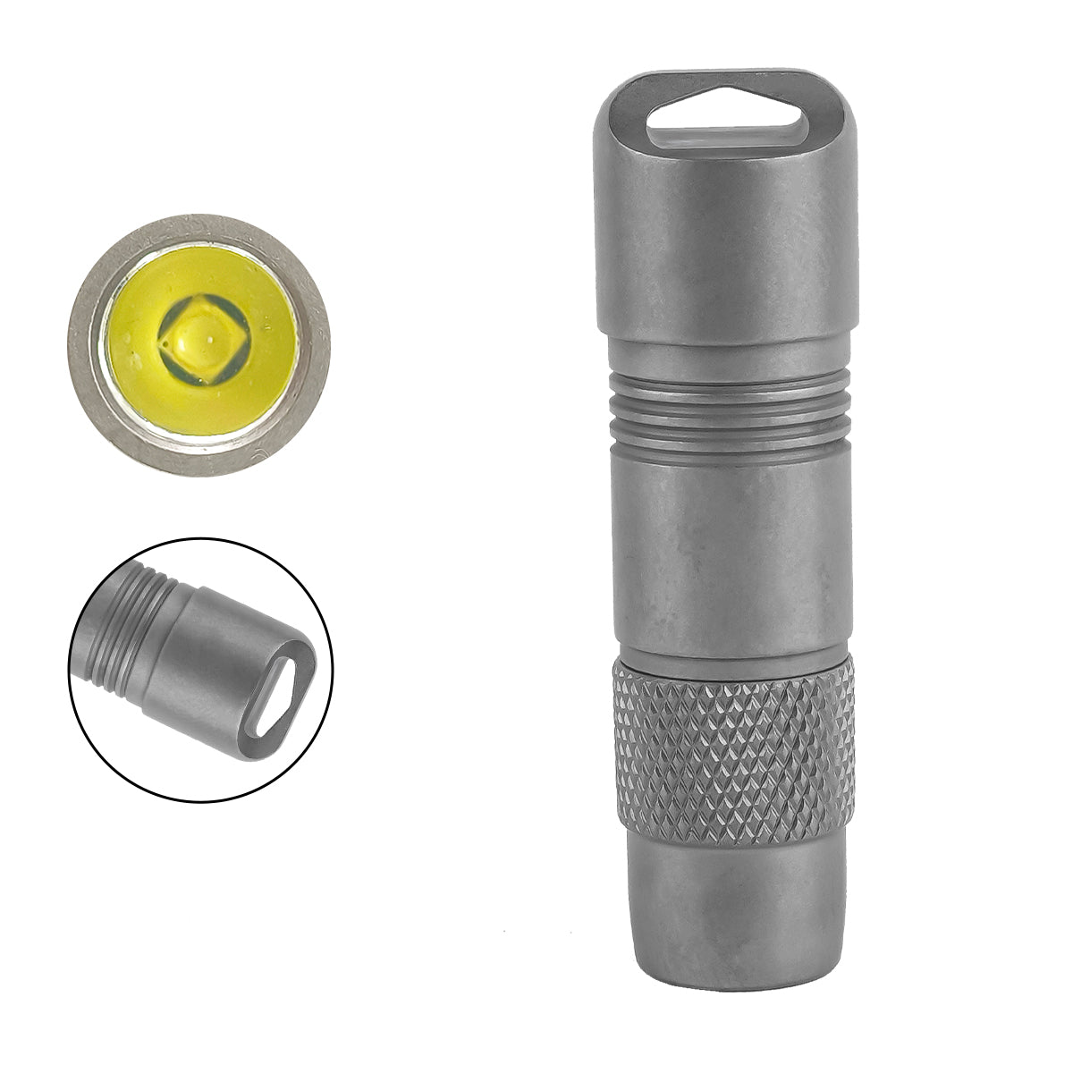 Linterna Mini PoleShine - 160 Lúmenes | 3 Modos | Estrobo | IPX6 Impermeable | Recargable | Aleación de Titanio | Base Magnética | MN103