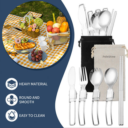Ensemble de couverts de camping et de pique-nique PoleShine Outdoor
