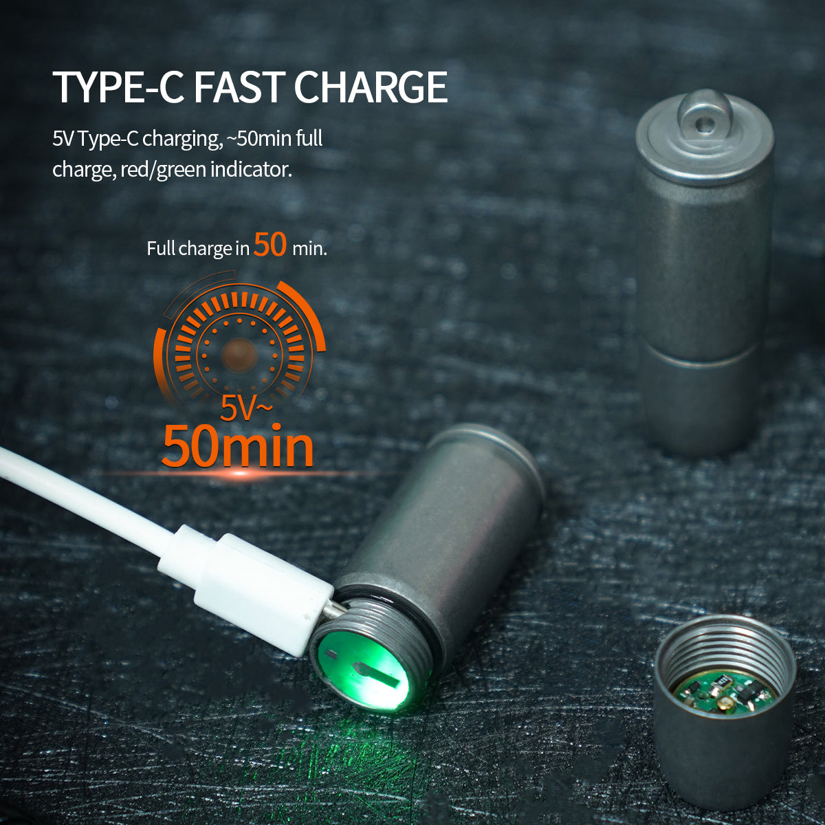 Lampe de poche de clé PoleShine - 130 lumens | 3 modes | Rechargeable | Alliage de titane | Étanche | Élégant EDC essentiel | ZD101