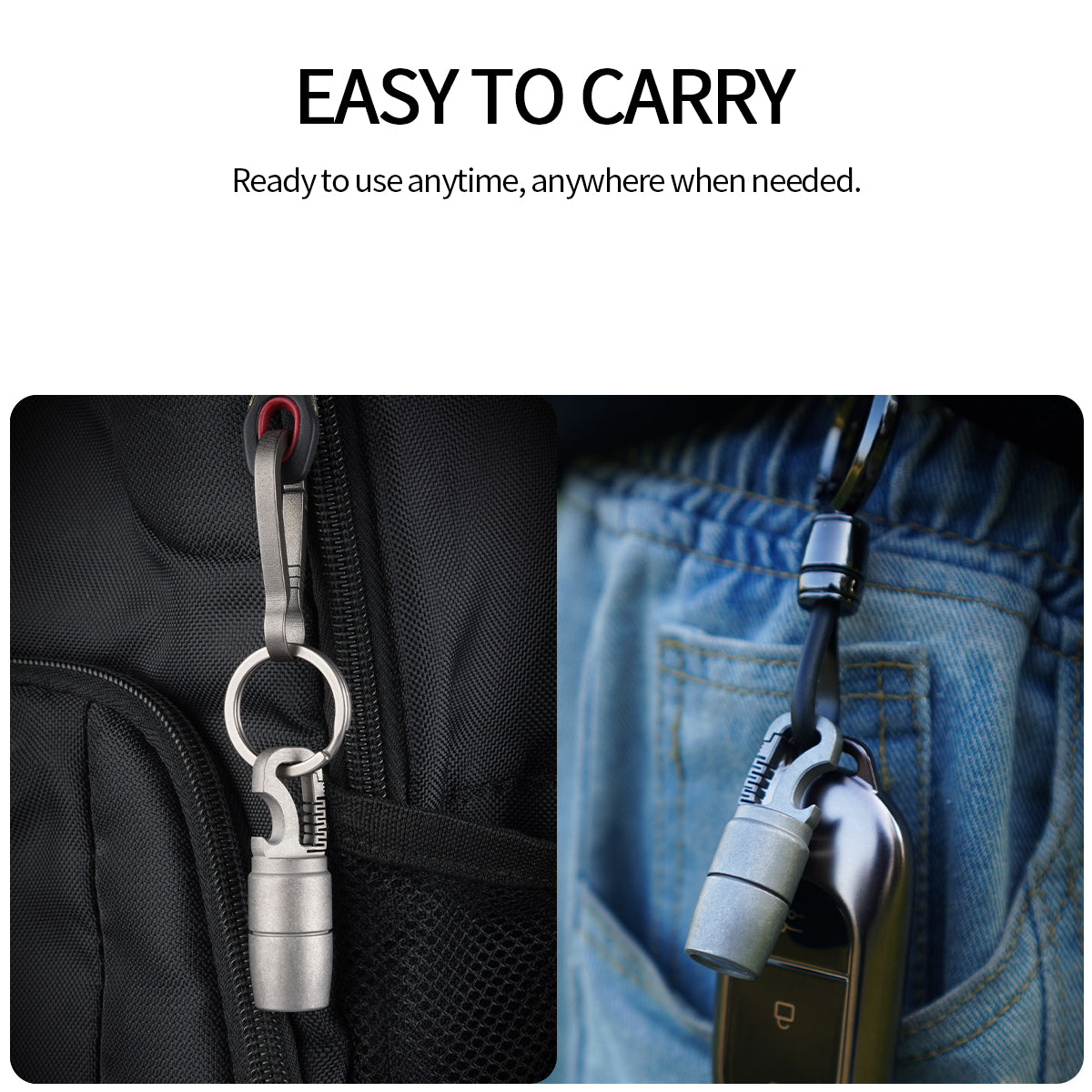 Lampe de poche EDC PoleShine - 60 lumens | Titane | Étanche | Ouvre-bouteille | Multi-outil | EDC pratique | DL104