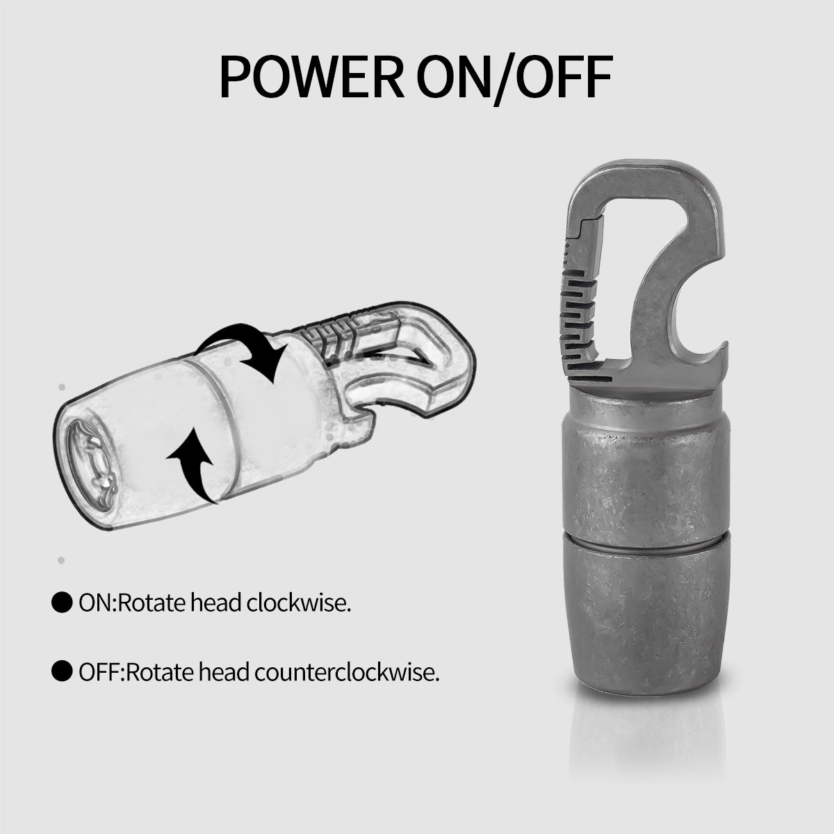 Lampe de poche EDC PoleShine - 60 lumens | Titane | Étanche | Ouvre-bouteille | Multi-outil | EDC pratique | DL104