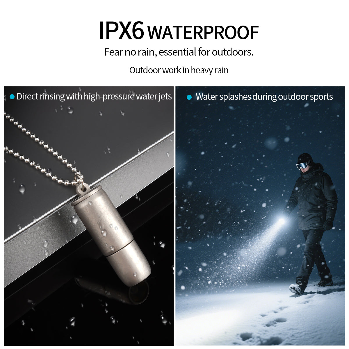 Lampe de poche de clé PoleShine - 130 lumens | 3 modes | Rechargeable | Alliage de titane | Étanche | Élégant EDC essentiel | ZD101