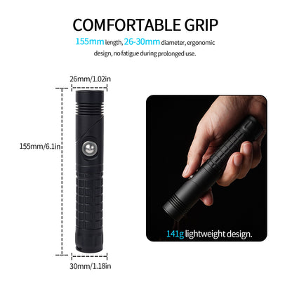 Lampe de plongée PoleShine - 1200 lumens | 6 modes | Étanchéité IPX8 | Rechargeable | Angle réglable | Batterie 4800mAh | TX1