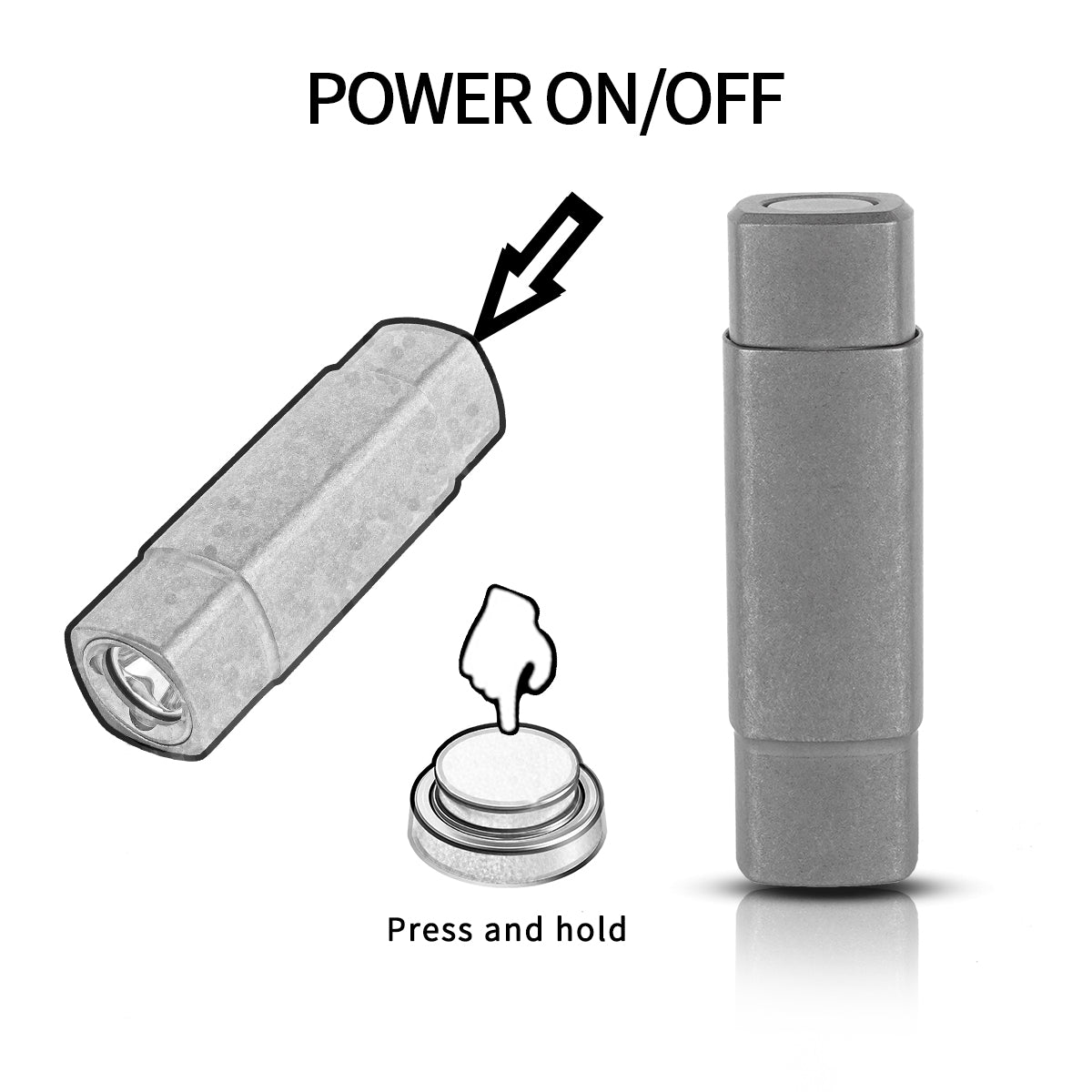 Lampe de poche de clé PoleShine - 165 lumens | 4 modes | Strobe tactique | Alliage de titane | Rechargeable | Étanchéité IPX6 | MN105