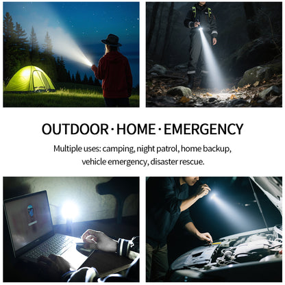 Lampe torche tactique PoleShine - 1050 lumens | Portée 1000m | 5 modes | Strobe + SOS | Rechargeable | Étanche | C8SG